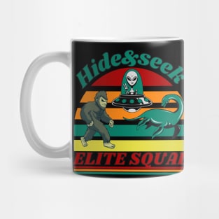 Retro Bigfoot, Alien And Loch Ness Monster Mug